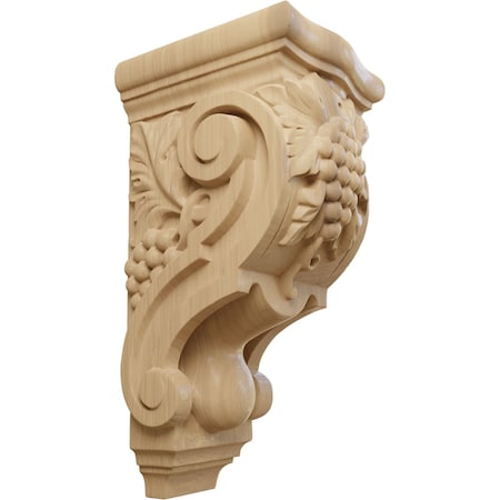 Ekena Millwork 4 7/8"W x 5 1/2"D x 10 7/8"H Medium Grape Bunches Corbel, Cherry COR04X05X10GRCH